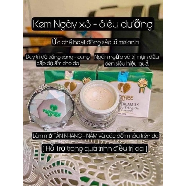 Kem 3X Phương Anh dưỡng trắng da mặt hộp 20g