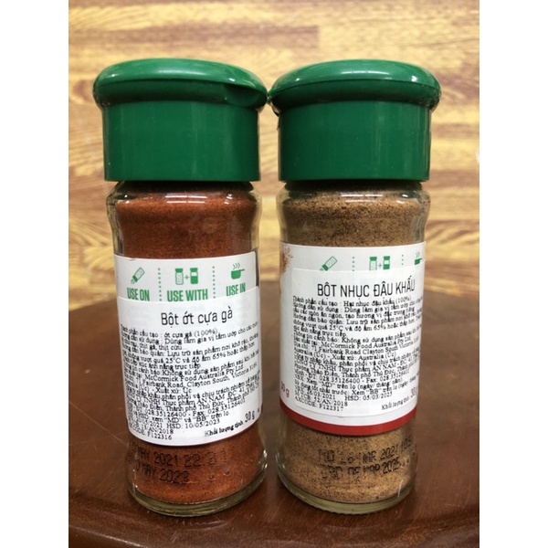 [Lọ nhỏ 30g - Paprika Ground] BỘT ỚT CỰA GÀ VÀ BỘT NHỤC ĐẬU KHẤU (Gia vị thực phẩm) [Australia] MCCORMICK (anm-hk)