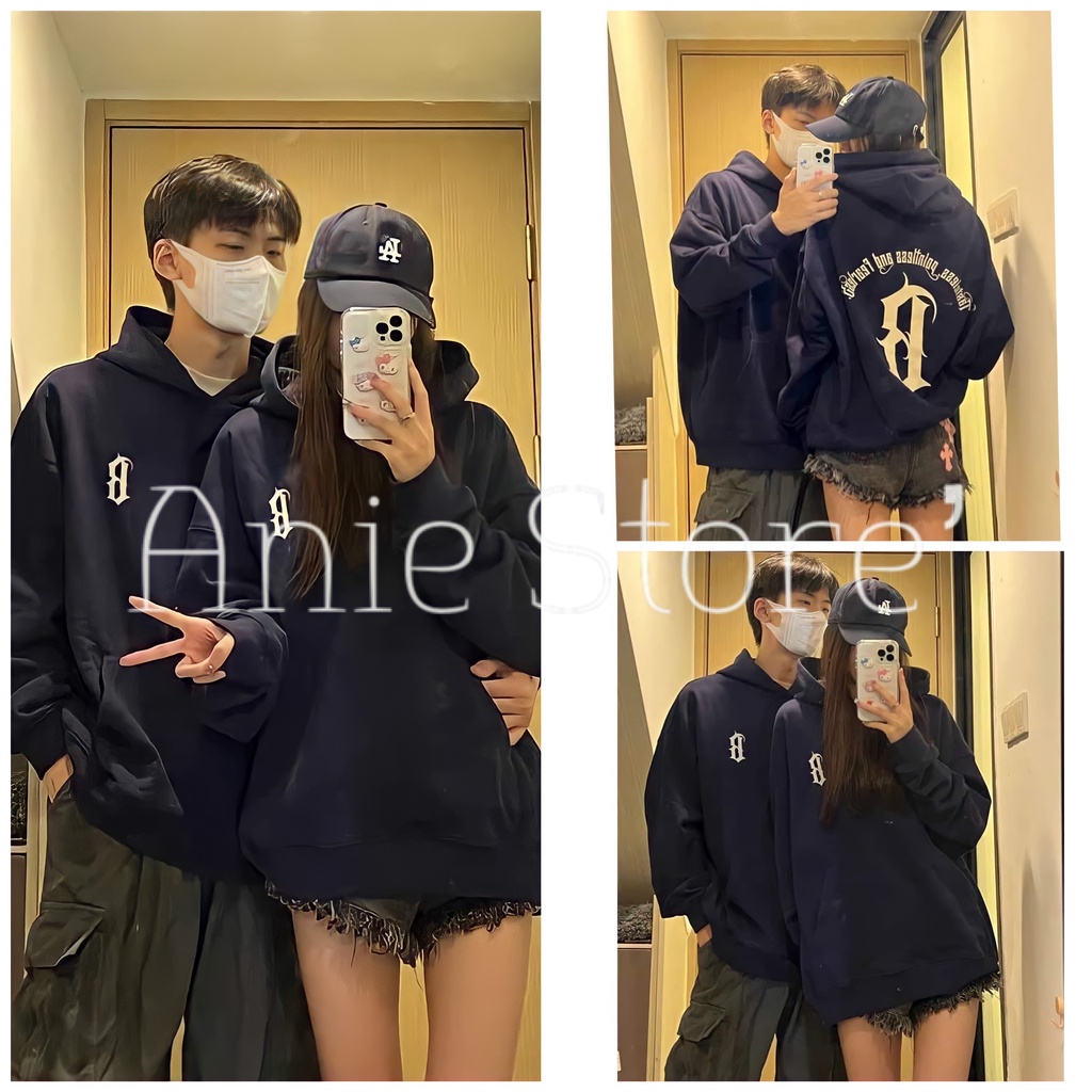 Áo Hoodie Unisex Chữ B 🦋 Áo Khoác Nỉ Nam Nữ Dáng Rộng Kèm Mũ 🦋