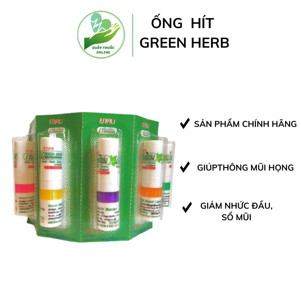 Ống hít thông mũi bạc hà Green Herb thái lan