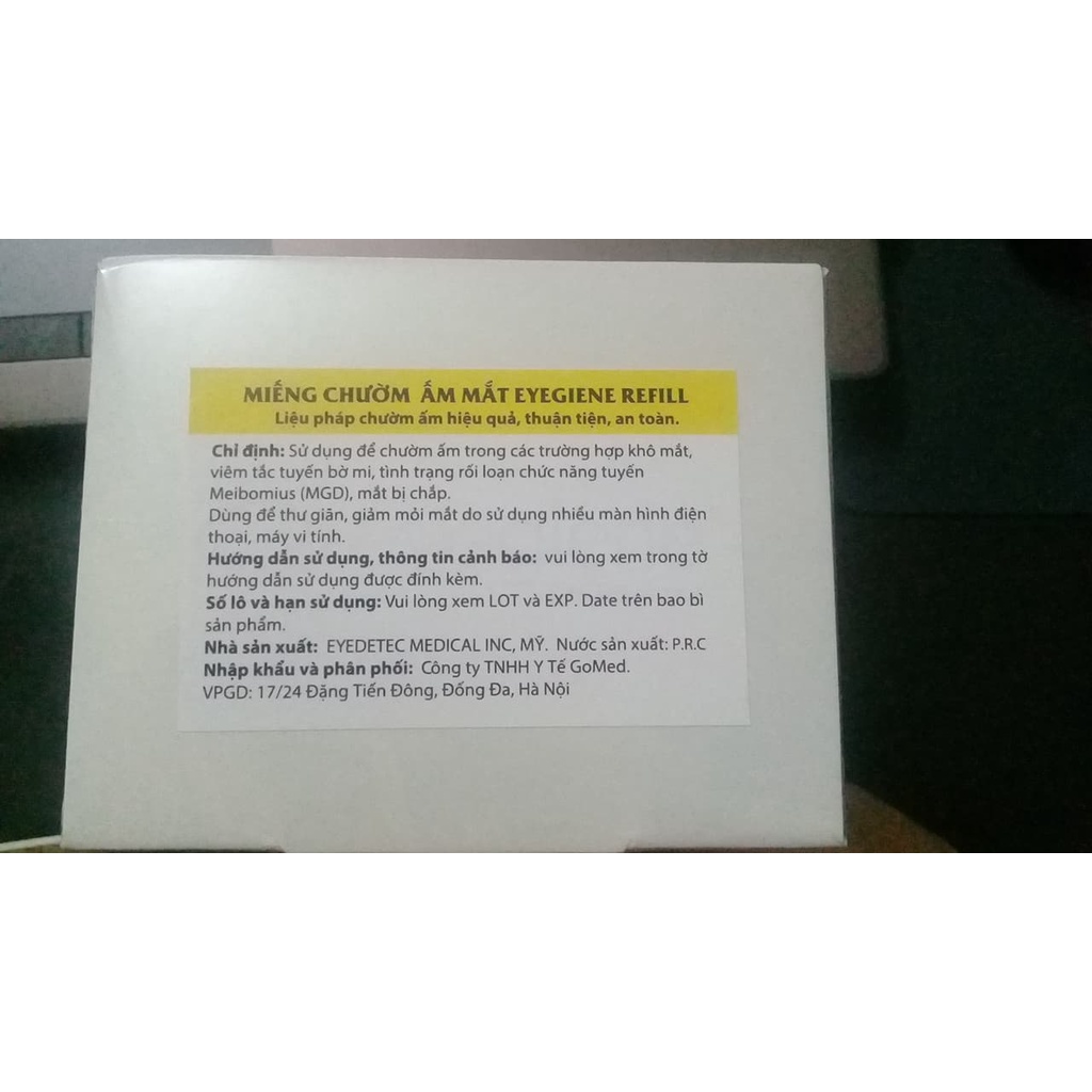 MIẾNG CHƯỜM ẤM MẮT CHƯỜM ẤM EYEGIENE - USA, GÓI LẺ CHỈ MIẾNG
