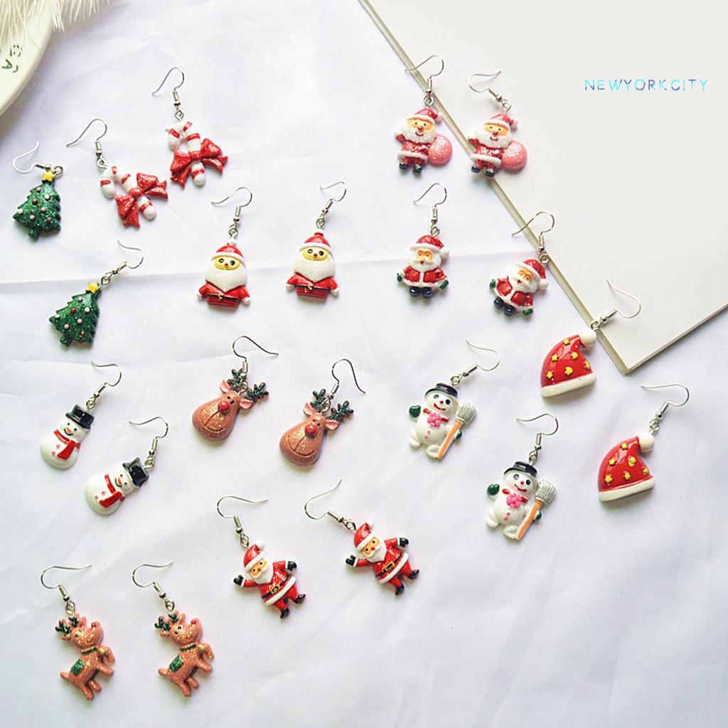 1 Đôi Bông Tai Hình Ông Già Noel Đội Nón Giáng Sinh Dễ Thương