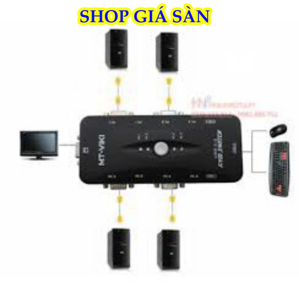 [Freeship] Bộ Chia KVM Switch USB 1 Ra 2, 1 Ra 4. Bảo Hành 3 Tháng