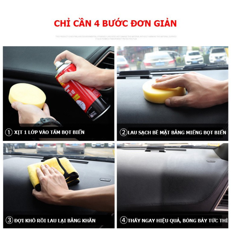 [ Loại Tốt ] Dung Dịch Dưỡng, Phục Hồi Nhựa Nhám, Làm Đen nhựa nhám, Làm Mới Ghế Da DASHBOARD WAXING 450ml