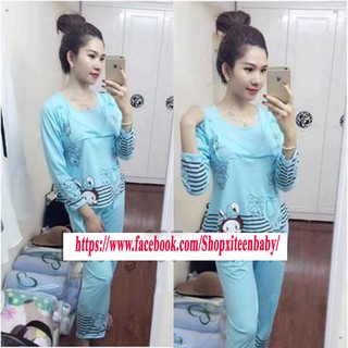 Bộ đồ sau sinh mặc ở nhà cho con bú.( Combo)