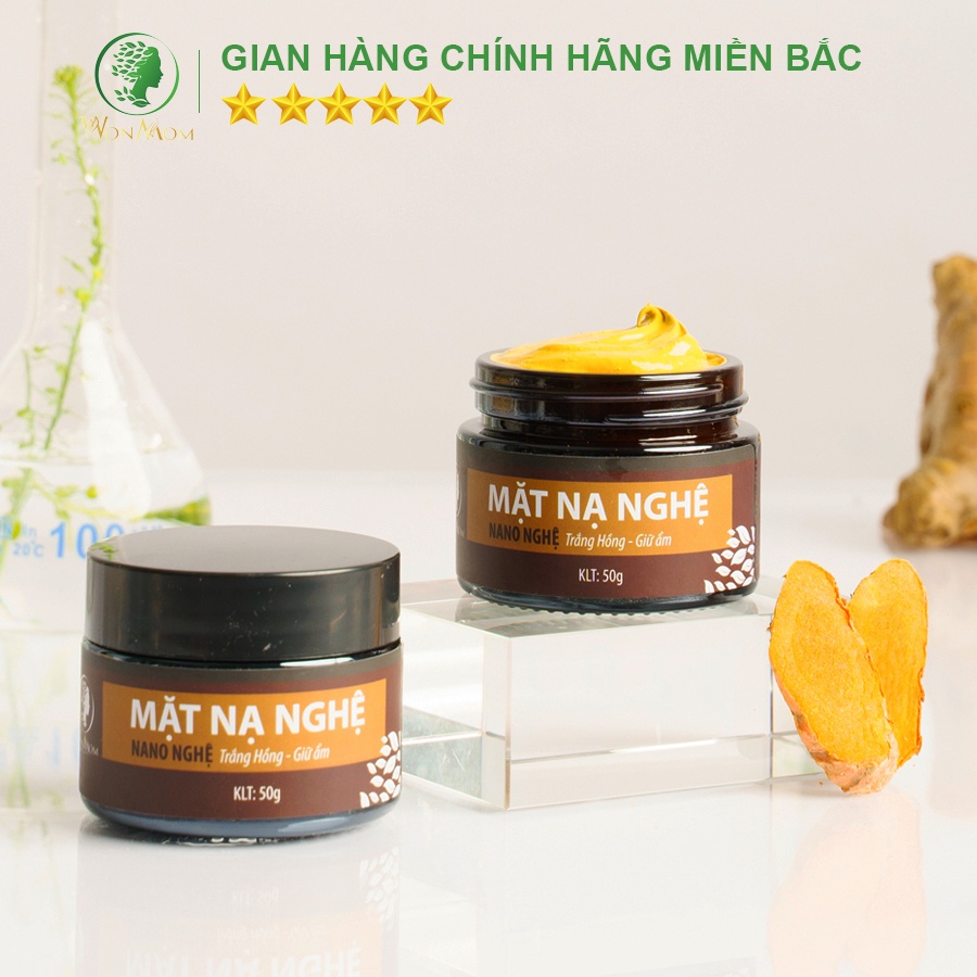 Mặt nạ nghệ thảo mộc trắng da, sạch mụn Wonmom 50g