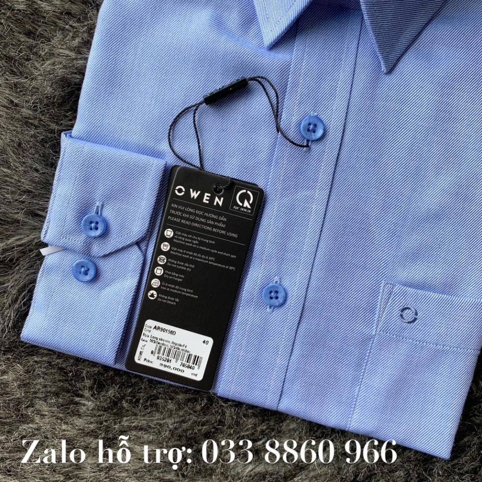 Sale Chính Hãng OWEN - Áo sơ mi dài tay Owen Regular fit  màu xanh AR 90158 hot 🌺 neww * ! %