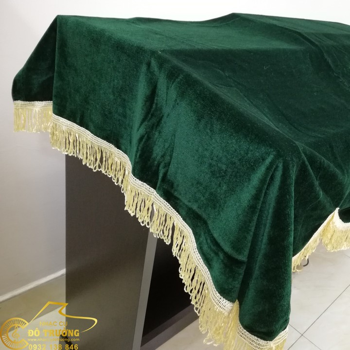 Khăn phủ đàn Piano điện nhung xanh rêu