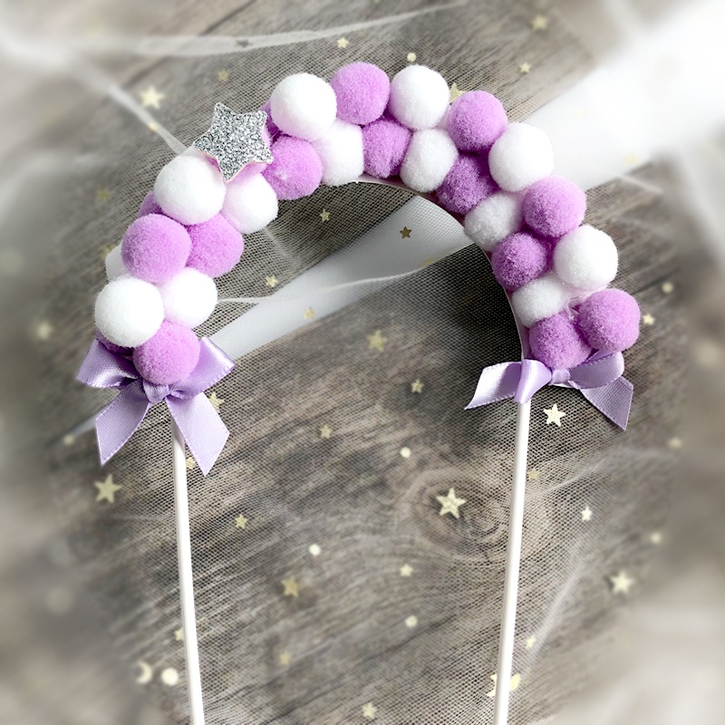 1 Phụ Kiện Cắm Trang Trí Bánh Kem Sinh Nhật Hình Đám Mây Phối Cục Bông Mềm Dễ Thương