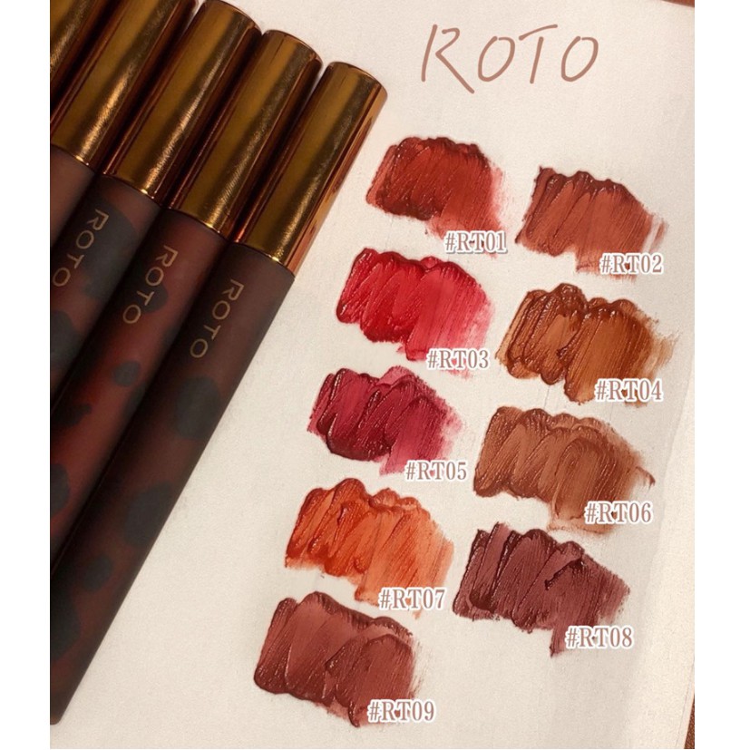 Son kem Roto hổ phách Air Lip Glaze màu nhung Matte