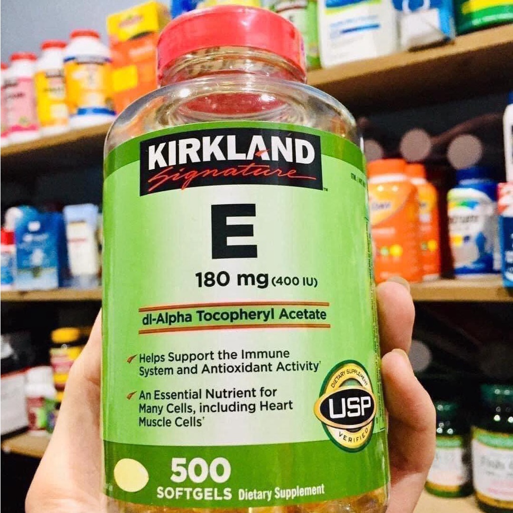 Viên Uống Bổ Sung Vitamin E 400 IU 500 Viên Kirkland Của Mỹ