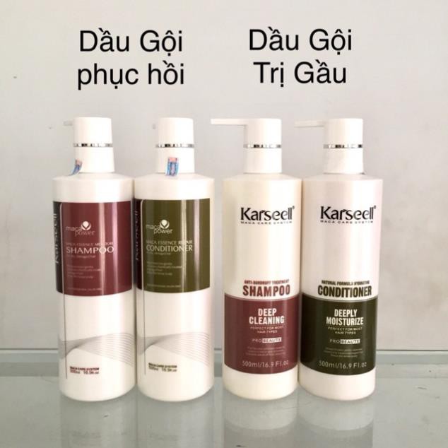 rẻ vô địch [Chính hãng] [Siêu rẻ] Cặp dầu gội xả làm sạch gầu ngứa Karseell Maca 500ml