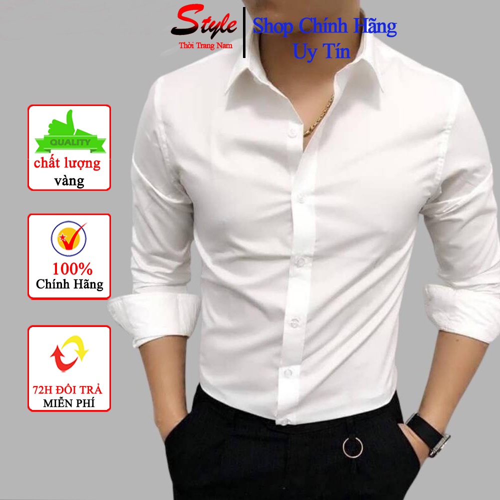 Áo sơ mi nam dài tay cổ bẻ họa tiết kẻ sọc dáng regular chất cotton cao cấp