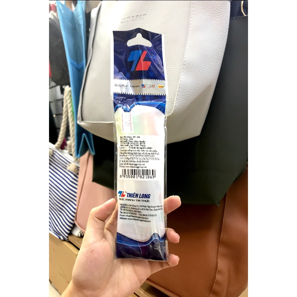 Vỉ 3 Bút Chì Khúc HB Thiên Long PC-09 (Mẫu Màu Giao Ngẫu Nhiên)