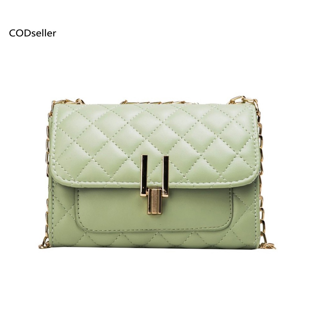 COD_ Faux Leather Handbag Single-shoulder Square Women Chain Messenger Bag Exquisite for Daily Use