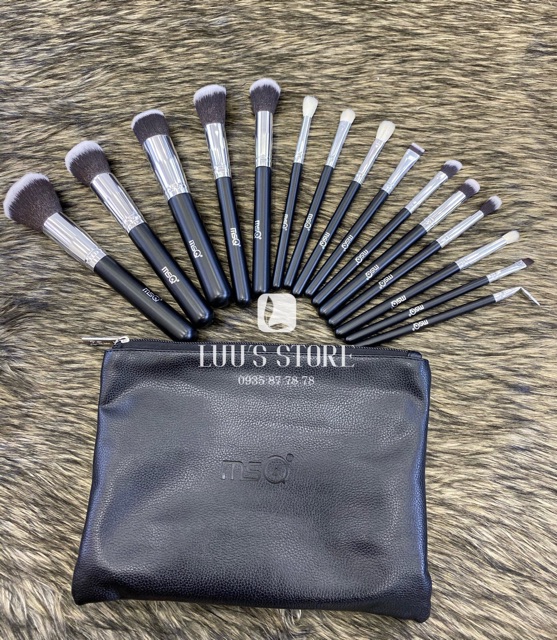 Bộ Cọ MSQ Bao Da Đen 15 Cây