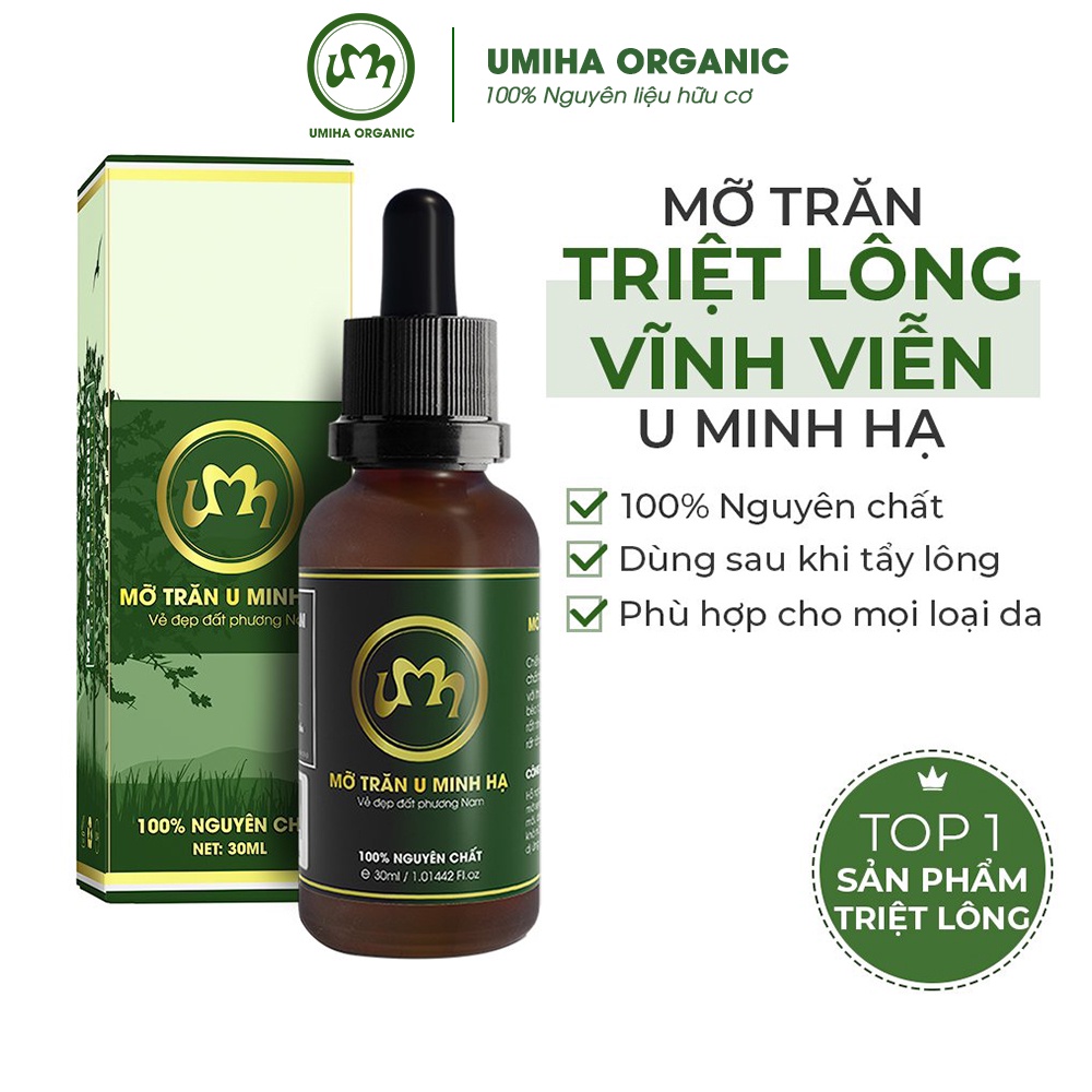 Mỡ trăn triệt lông vĩnh viễn U Minh Hạ nguyên chất (10/30ml) UMIHA ORGANIC dùng cho Bikini, Vùng Kín, Chân Tay, Nách