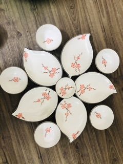 Bộ bát đĩa lá xoài