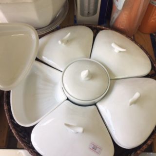Khay mứt bánh kẹo sứ Bát Tràng