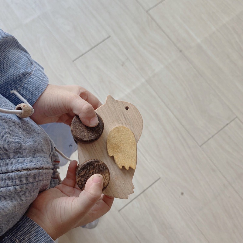 Bộ Gà Vịt đồ chơi bằng gỗ tự nhiên,di chuyển bằng 4 bánh,bo cạnh & mài mịn, An toàn cho trẻ 6 tháng 5 tuổi-Chàng Trai Gỗ