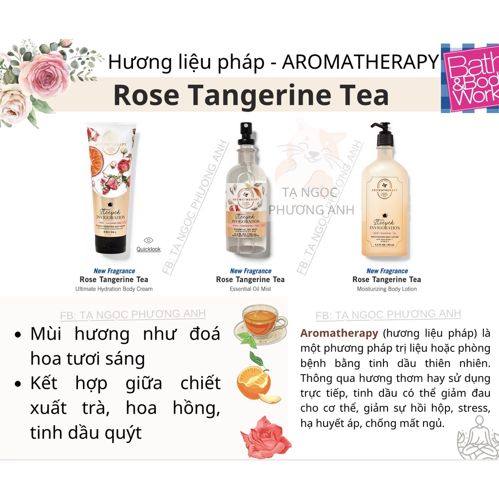 Dòng hương liệu pháp cao cấp  Bath and Body Works sữa tắm, mist, body lotion, body cream