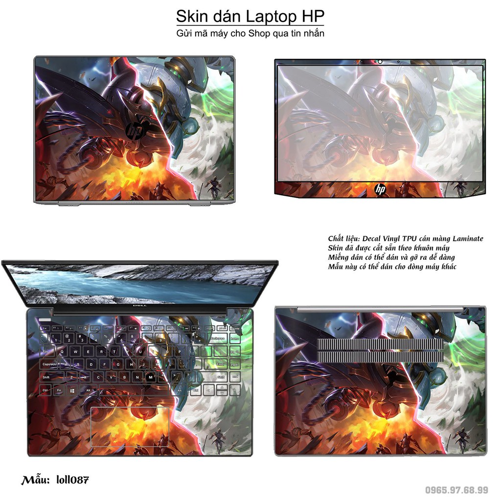 Skin dán Laptop HP in hình Liên Minh Huyền Thoại _nhiều mẫu 12 (inbox mã máy cho Shop)