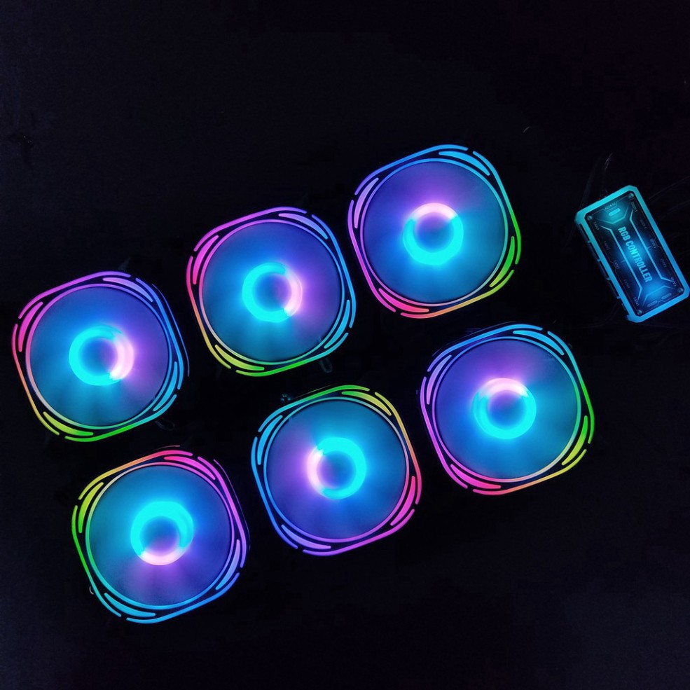 💥  [Mua bộ 6 tặng thêm 1 Fan] Bộ 6 Quạt Tản Nhiệt, Fan Case KNC Z Led RGB Dual Ring đồng bộ màu Hub Fan 0 Music Cool