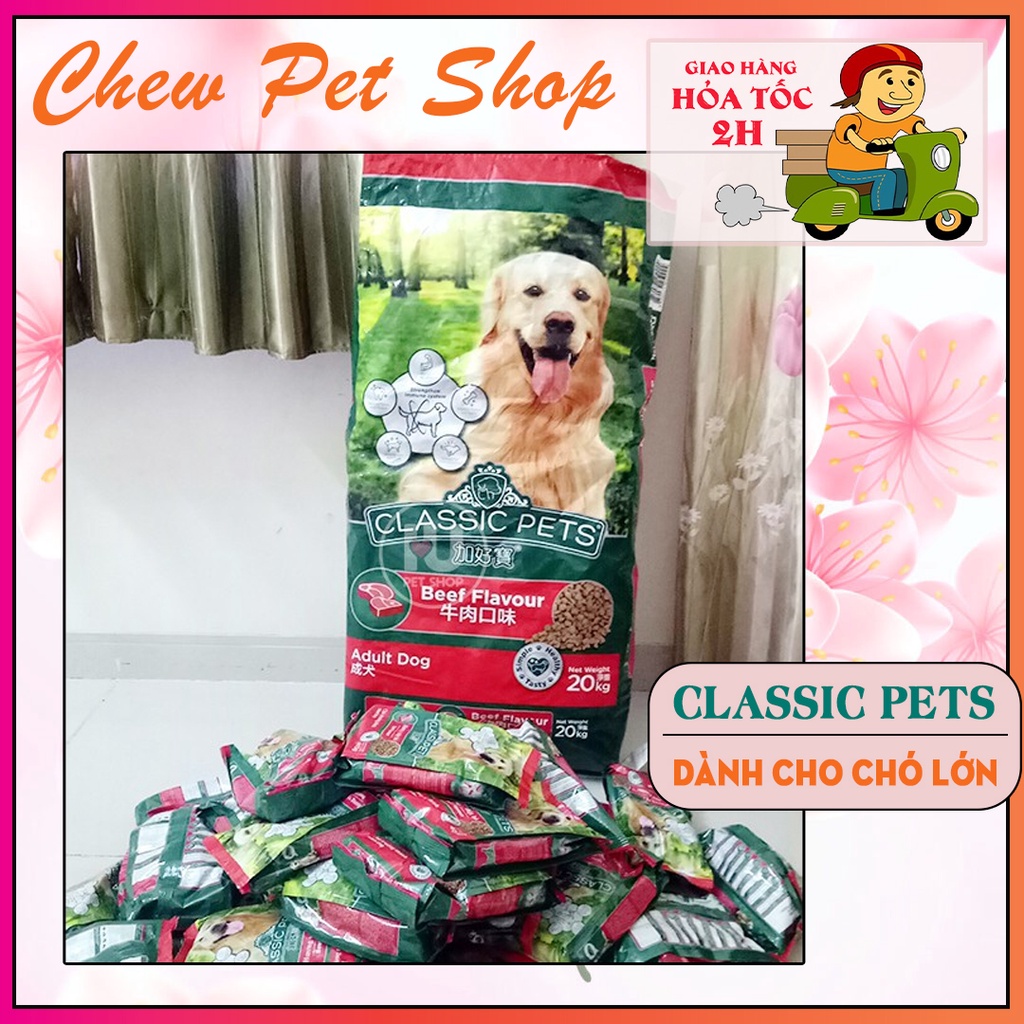 Thức ăn cho chó lớn Classic Pets - BAO 20KG 50 gói 400g và không chia gói