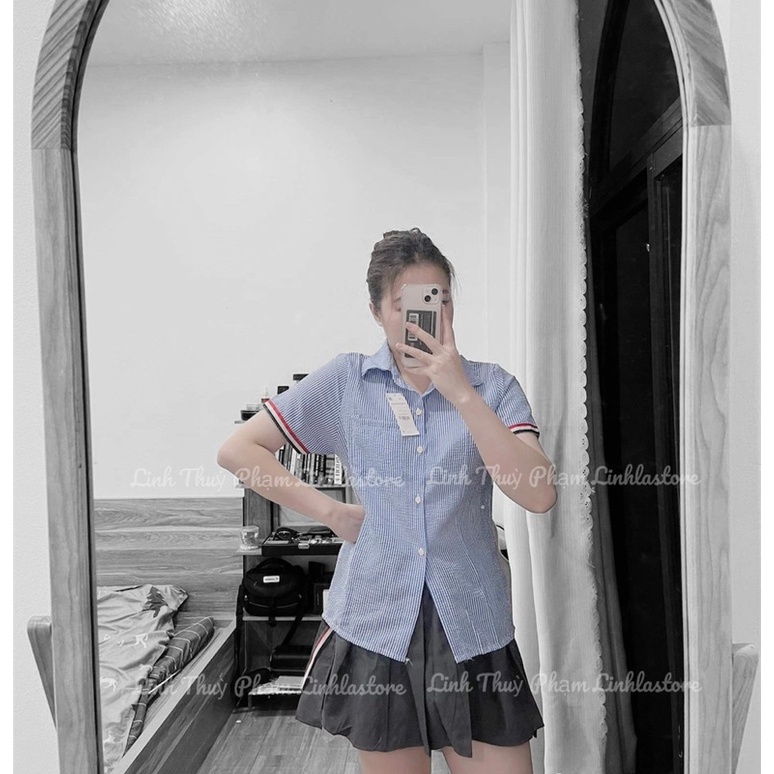 SET ÁO SOMI KẺ KÈM CHÂN VÁY HÀN QUỐC