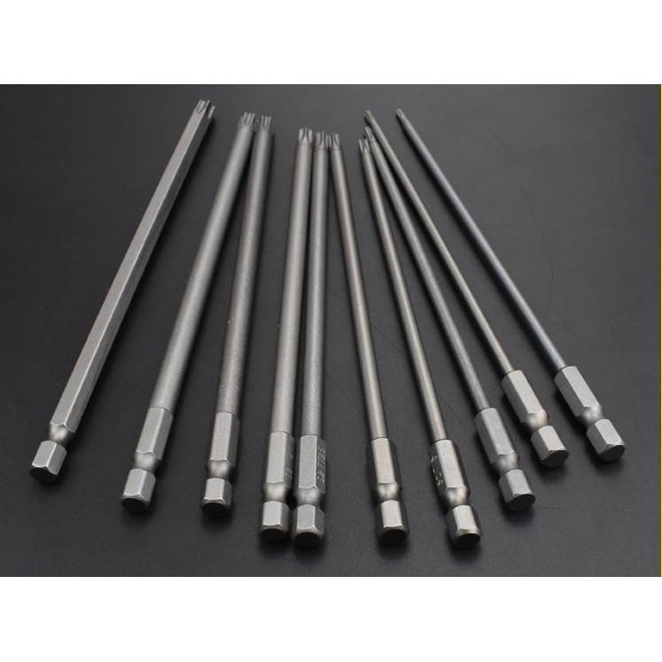 Mũi hoa thị lục giác lỗ và không lỗ dài 150mm có nam châm từ T6 đến T40