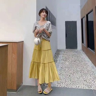 Chân váy đũi tơ lụa hàng QC các màu