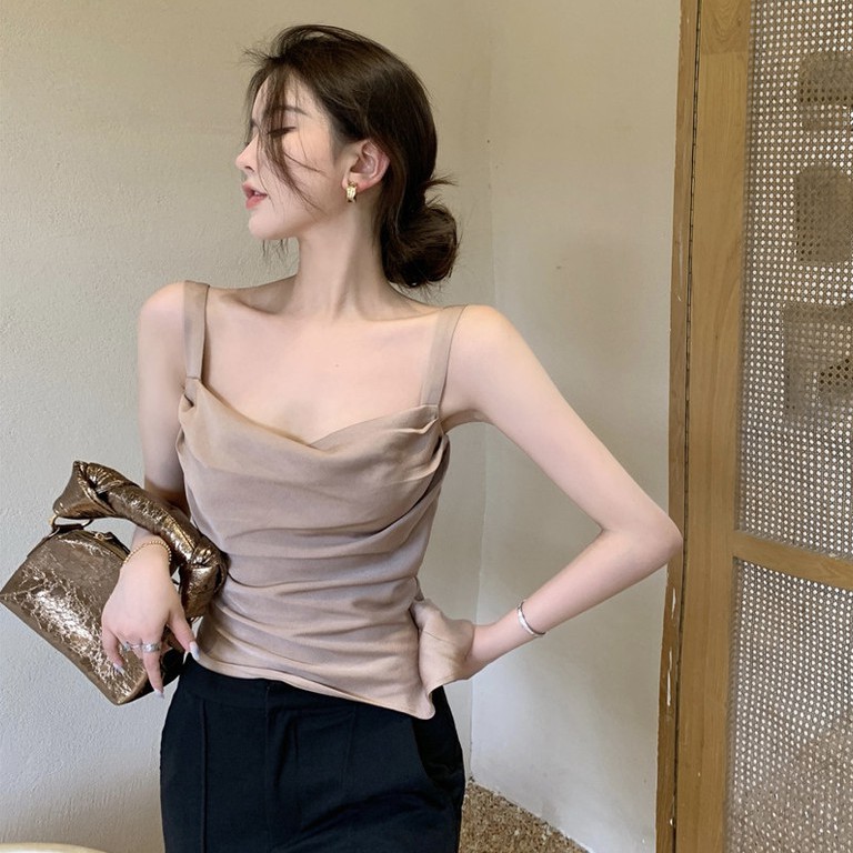 Cocory vn  Áo Hai Dây Chất Liệu Satin Thời Trang Cho Nữ