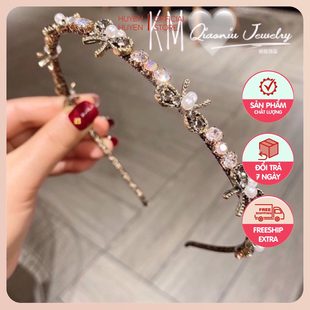 [ RẺ VÔ ĐỊCH ] Bờm đá hoa nơ tiểu thư sang chảnh siêu xinh