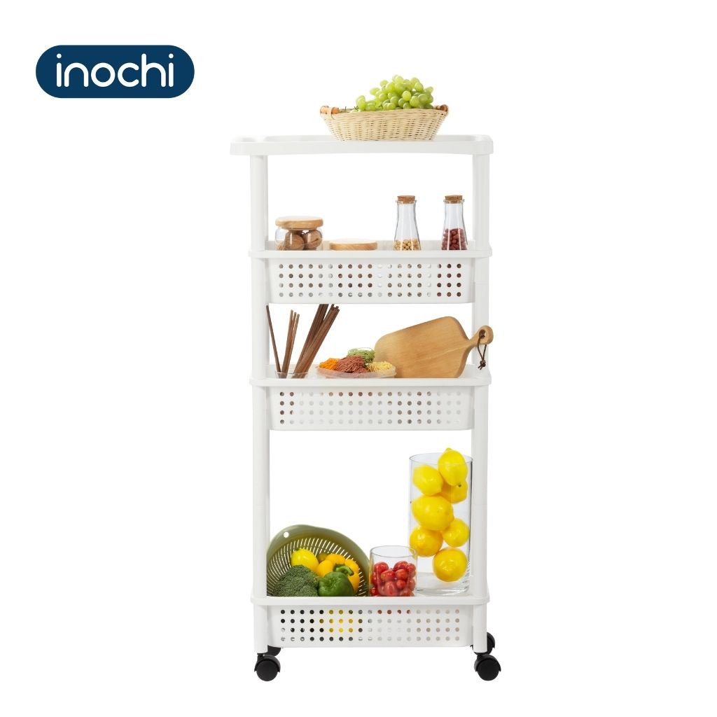 Kệ Di Động 4 Tầng INOCHI Có Bánh Xe Di Chuyển Phù Hợp Đặt Kệ Nhà Tắm, Phòng Bếp