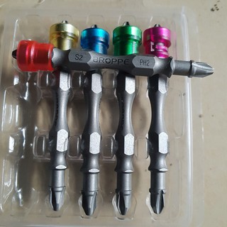 Mũi bắt vít 4 cạnh thay 2 đầu chuôi từ tính dài 65mm hãng BROPEE