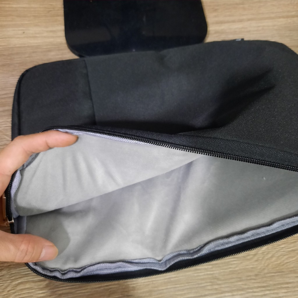 Túi Chống sốc Ipad - laptop vải bố siêu dày có lót nhung 13&quot;6 -15&quot;6 inch có Ngăn trước Shalla S002