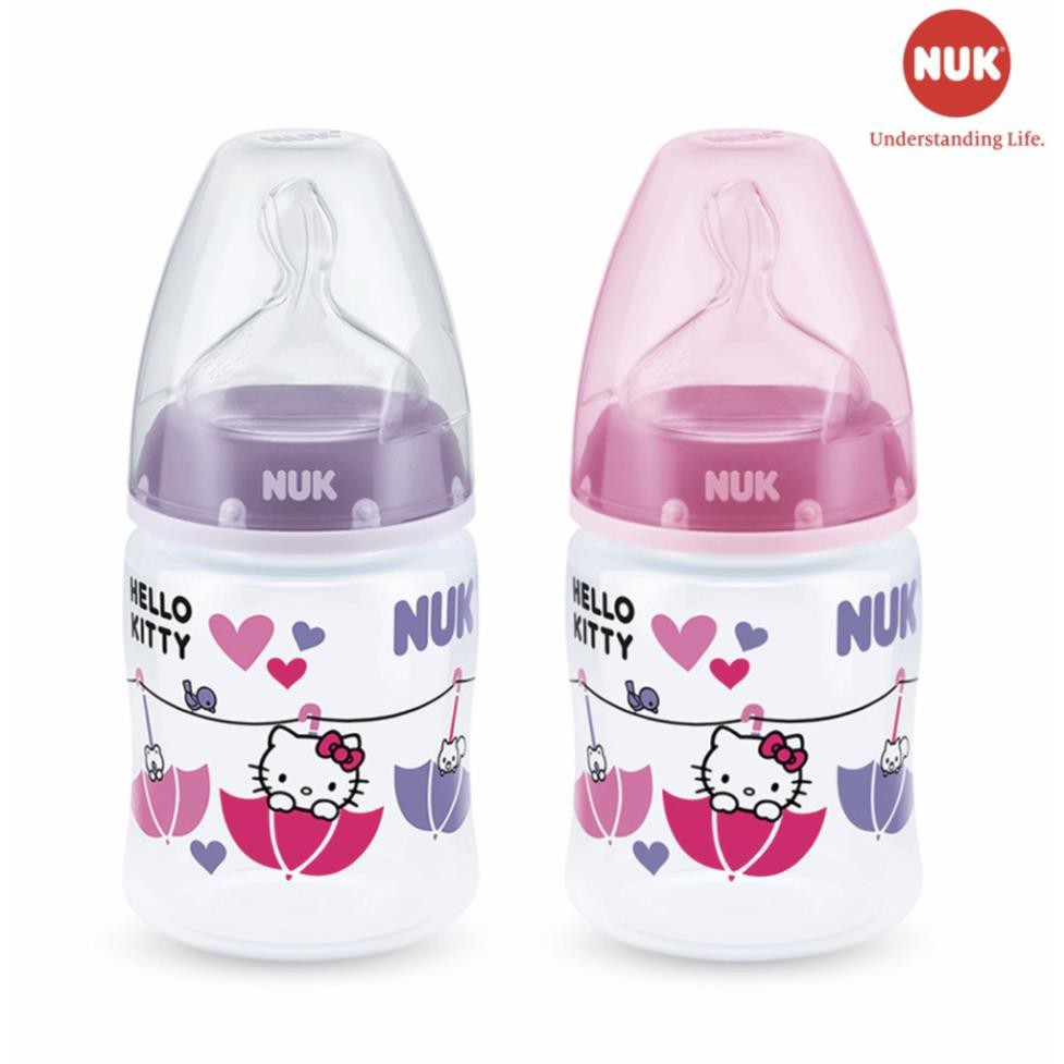(Chính hãng) Bình sữa NUK Hello Kitty Premium Choice+ nhựa PP 150ml 300ml