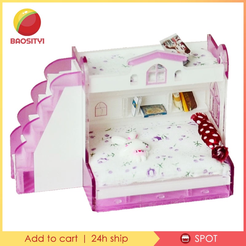 [Baosity1] Bộ Giường Tầng Tầng Tầng Ngủ Cho Búp Bê Tỉ Lệ 1 / 12