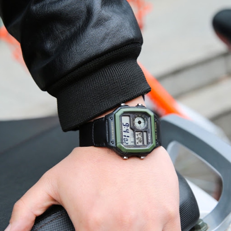 Đồng hồ nam dây vải Casio Anh Khuê AE-1200WHB-1BVDF