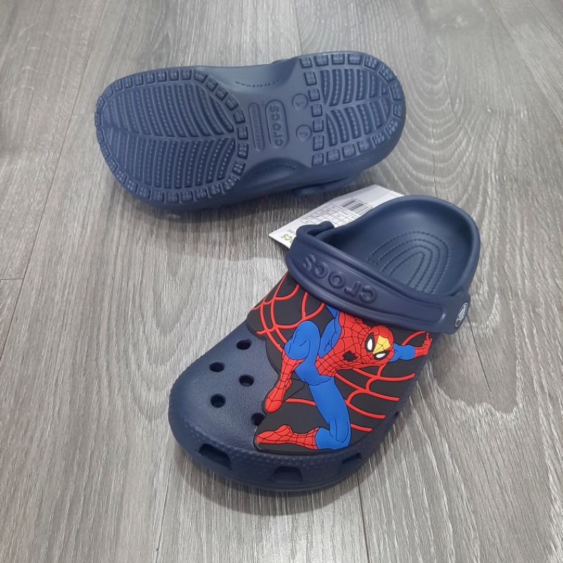 Dép sục crocs bé trai spiderman cao cấp, dép crocs trẻ em tặng kèm jibbitz, sục người nhện - crocs house