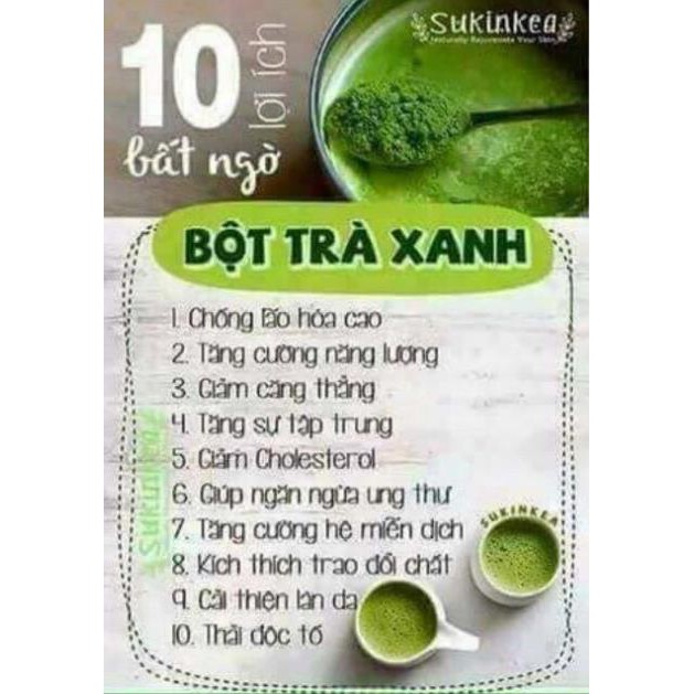 100g bột trà xanh nguyên chất 100%(loại đặc biệt)