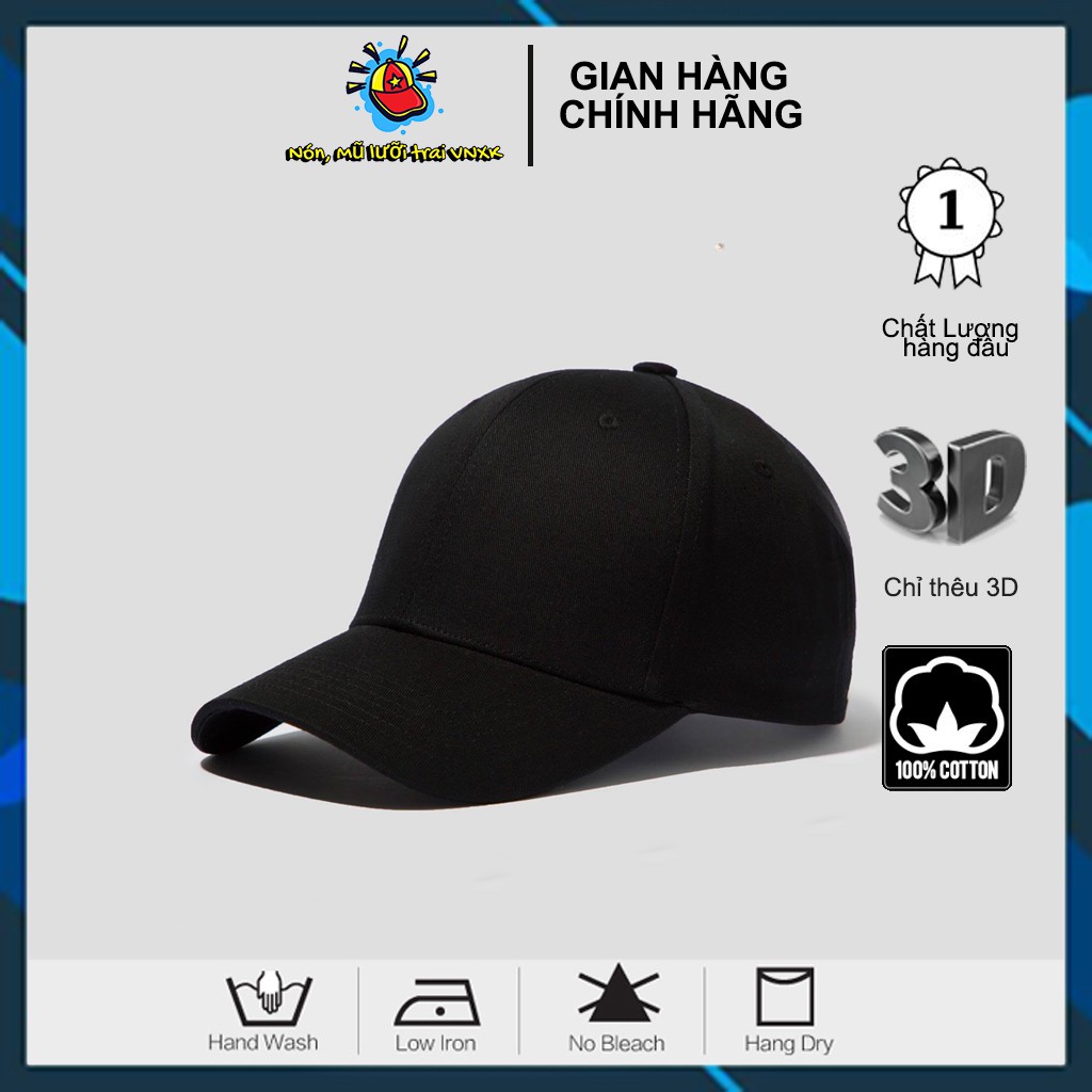 Nón Kết lưỡi trai Đen Basic - Mũ Lưỡi Trai Đen Basic - freesize - full hộp