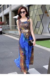 Đầm maxi hoạ tiết