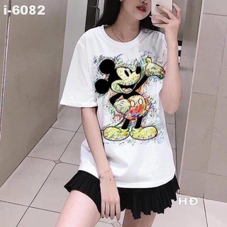 Áo phông cổ tròn hình mickey đáng yêu | 100% cotton thắm hút - siêu mát | f003