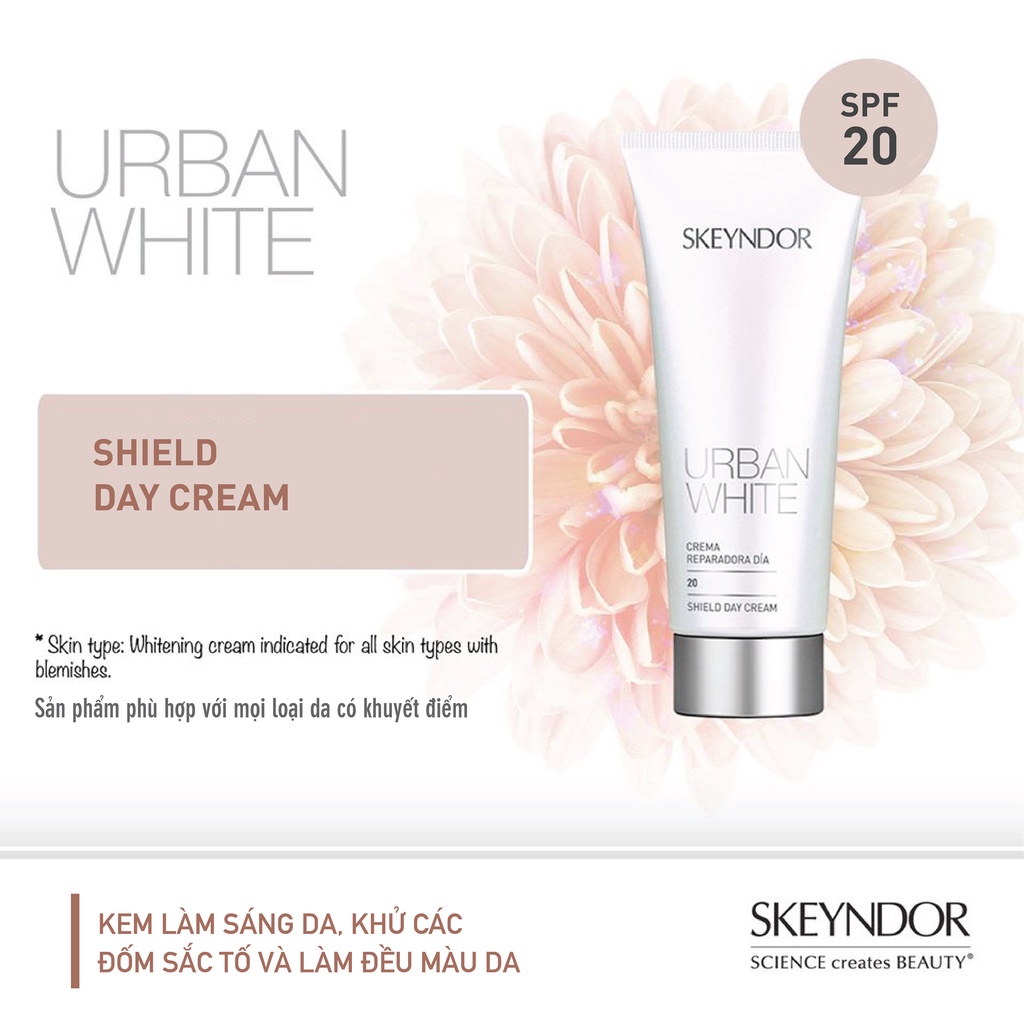 SKEYNDOR Urban White Kem dưỡng da ban ngày, làm trắng da, sáng da, có chống nắng SPF20 Shield Day Cream 50ml | BigBuy360 - bigbuy360.vn