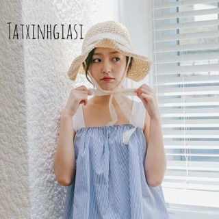 Mũ cối có nơ thắt xinh yêu