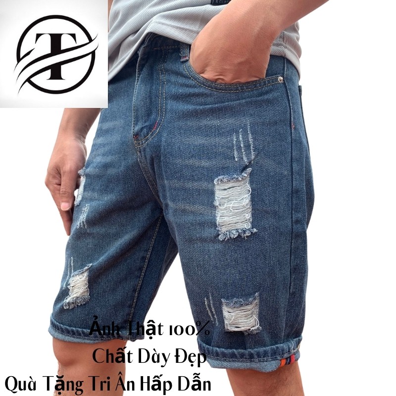 Quần Short Jean Nam Ảnh Thật 100%, Cam Kết Chất Lượng Cao Vải Mềm Siêu Co Dãn