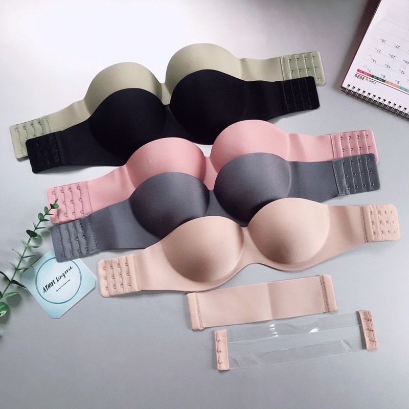 Áo ngực đúc su, Áo lót cup ngực quai trong cho đầm hở lưng  cao cấp chống tụt (Ảnh thật+Video by ATMN Lingerie) A43