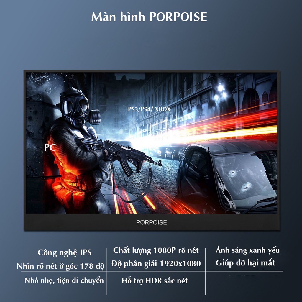 Màn hình di động PORPOISE 17.3 inch Full HD viền siêu mỏng hỗ trợ HDR | BigBuy360 - bigbuy360.vn