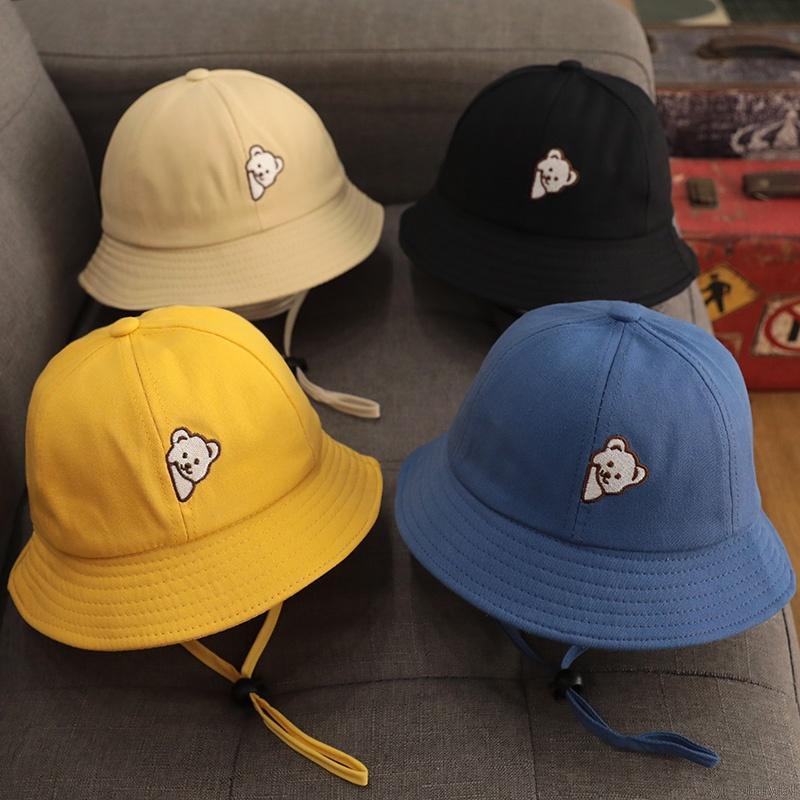 Mũ tai bèo thêu họa tiết gấu hoạt hình đáng yêu dành cho trẻ em